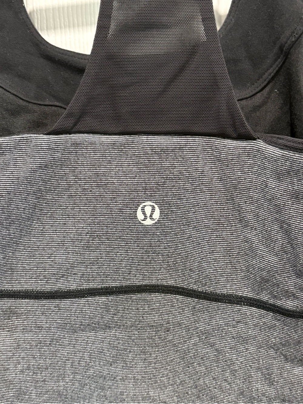 Lululemon Vintage Scoop Neck Tank w/ Built-in Bra, Grey/Black Black, Size 8